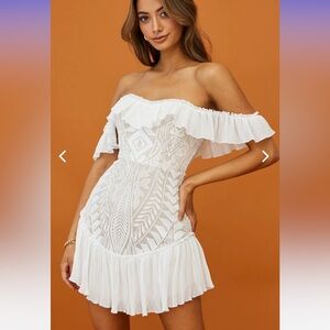 Selfie Leslie Dreamy Off-Shoulder Mini Dress